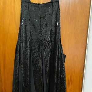 Free People Black Sequined Apron Pinafore Dress, Size M/M